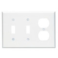 Leviton Wallplates 3 Gang 2 Tgl 1 Recep Wlplt Mid La PJ21-T